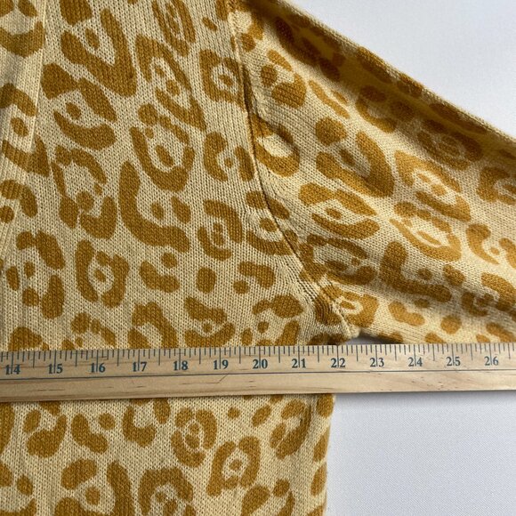 Andree By Unit Womens Cream Gold Cheetah Print Long Sleeve Cardigan Sweater 2X - Picture 6 of 8